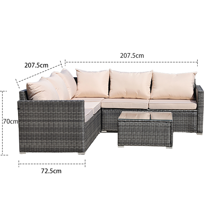 Four-piece Locker Set Multi-person Outdoor Leisure Combination Sofa HW1002