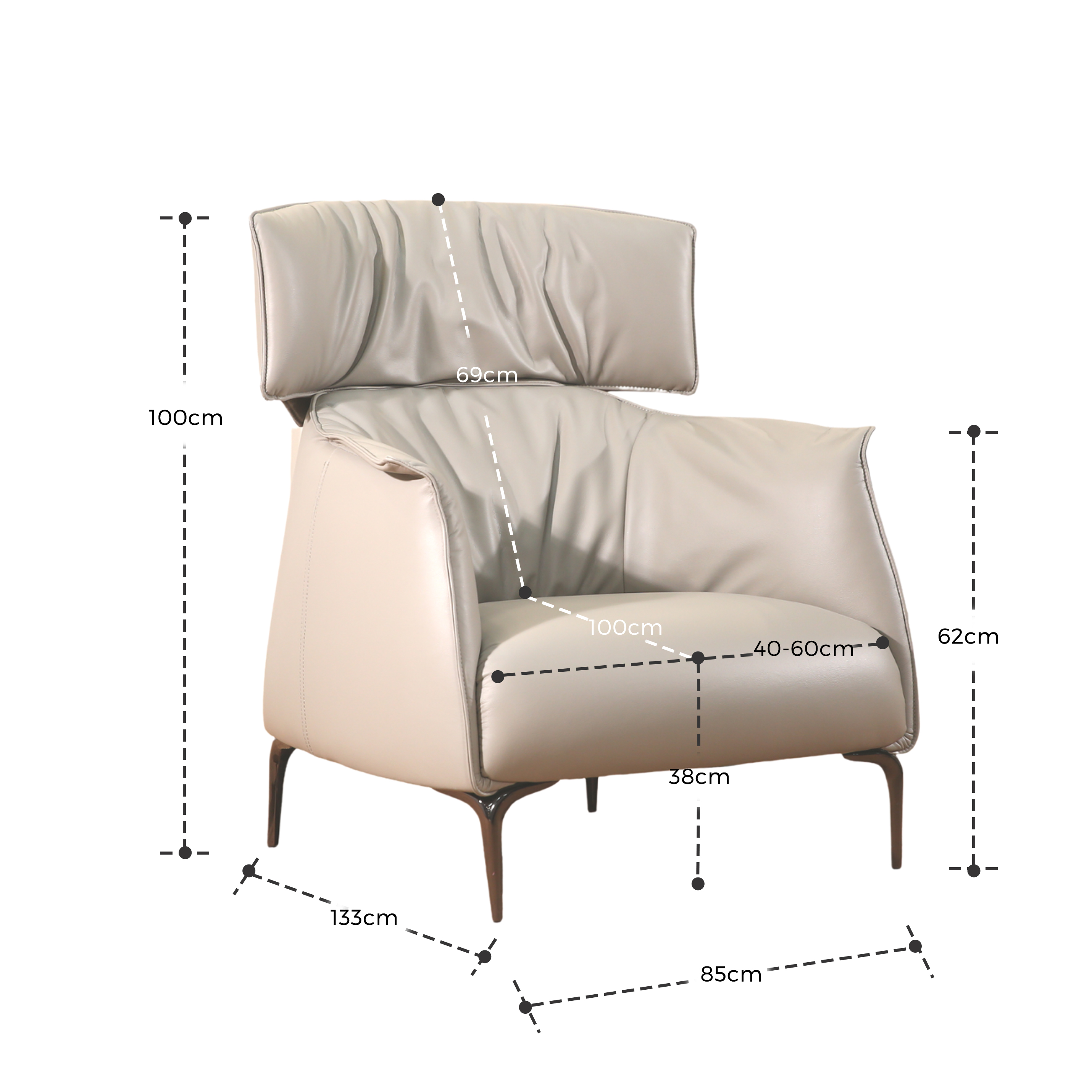 Healthy And Comfortable Single Chair with Footstool LE1026