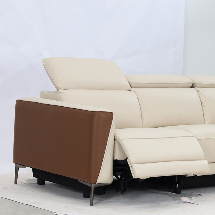 Modern Color-contrasting Wind Headrest Adjustable Multi-person Electric Leisure Multi-functional Combination Sofa YP5107