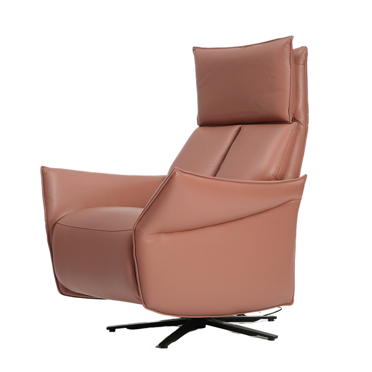Living Room Furniture Creative Armrest High Back Rotating Leather Chaise Lounge Chair LE3011