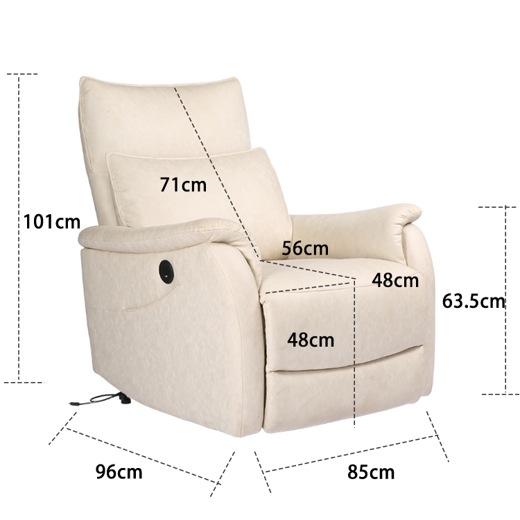 Modern One Seater Home Theater Adjustable Orange Recliner Sofa Living Room Recliner Sofa Chair LE2127