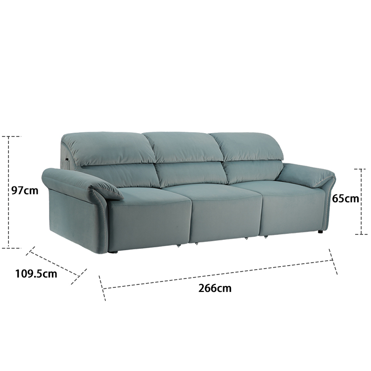 Sofa Manufacturer Leathaire Three-seater Electric Functional Sofa Set LE5038