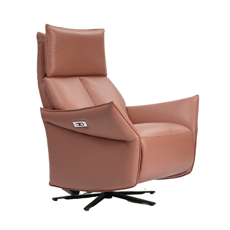 Living Room Furniture Creative Armrest High Back Rotating Leather Chaise Lounge Chair LE3011
