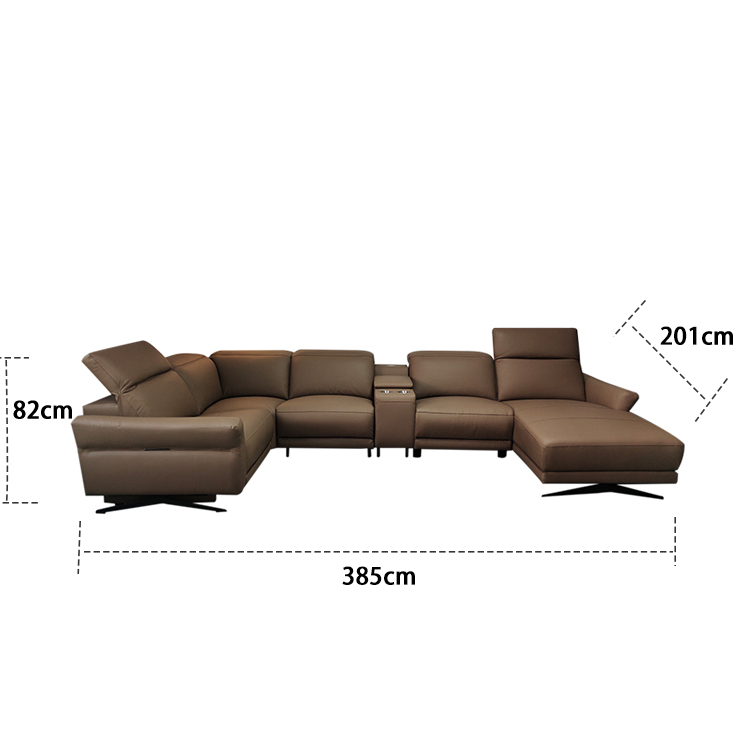 Half Leather Multi-seat Fashion Electric Leisure Multifunctional Combination Sofa LECM-041