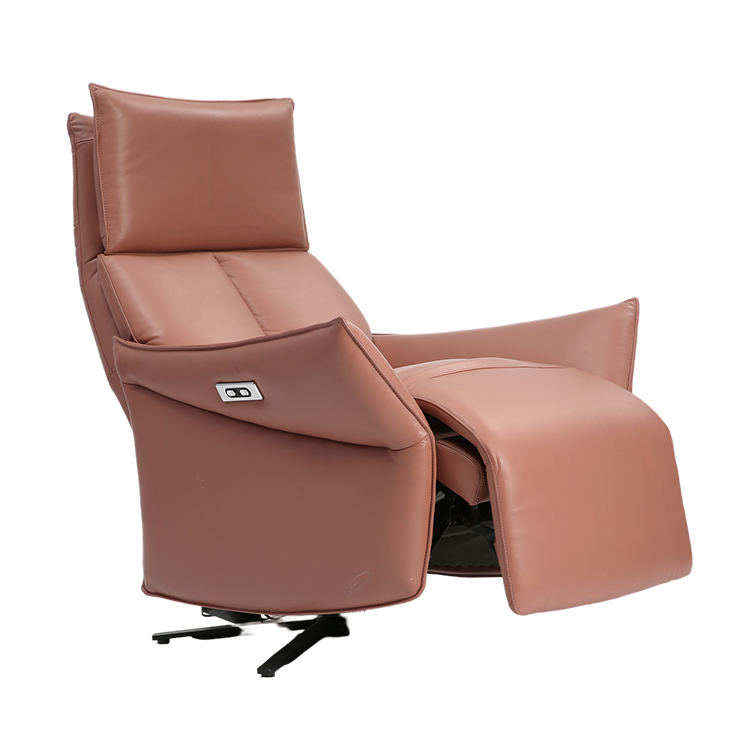 Living Room Furniture Creative Armrest High Back Rotating Leather Chaise Lounge Chair LE3011