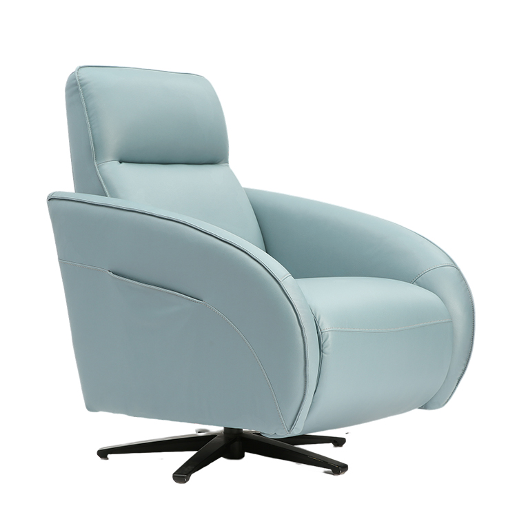Light Blue Multi-angle Adjustment Manual Push Back Rotating Indoor Chaise Lounge Chair LE3017