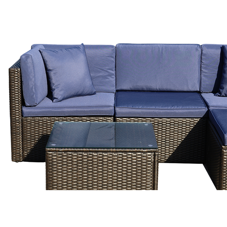 Waterproof Woven Rattan Sofa Multi-person Outdoor Leisure Combination Sofa HW1003