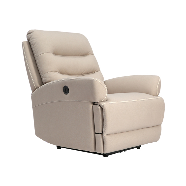 Modern Style Beige Home Cinema Relax Leather Couch Chair Furniture Electric Recliner Sofa Chair For Living Room LE2027