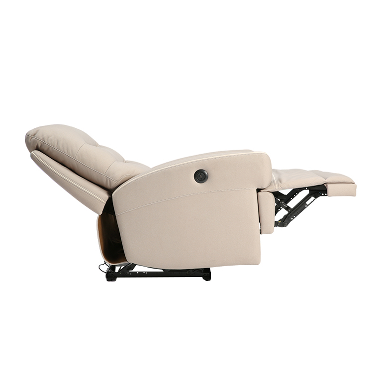 Modern Style Beige Home Cinema Relax Leather Couch Chair Furniture Electric Recliner Sofa Chair For Living Room LE2027