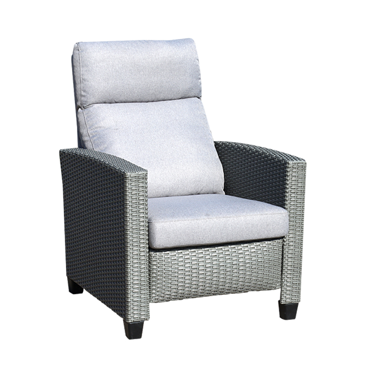 Push Back Function Unique Weaving Rattan Craft Single Recliner Sofa HW2002