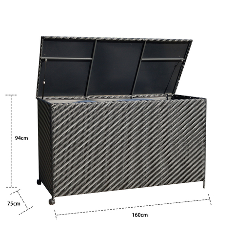 Waterproof Design with Rollers Outdoor Rattan Large Capacity Locker HW3002