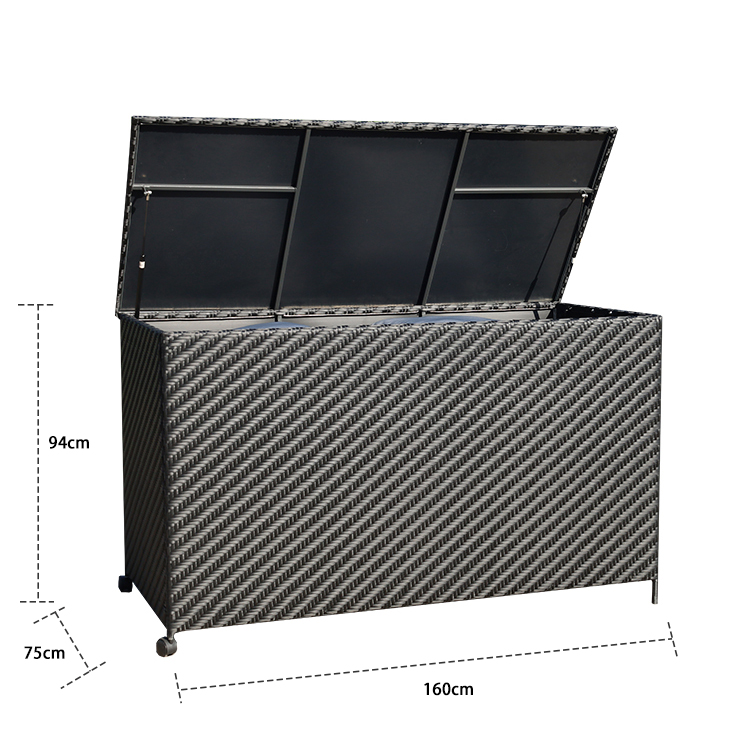 Waterproof Design with Rollers Outdoor Rattan Large Capacity Locker HW3002