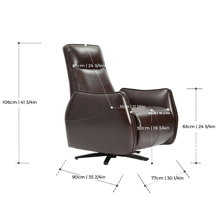 Hot Sale Britain Style Tech Cloth 360 Degree Rotation Push Back Swivel Chaise Lounge Chair in Living Room LE3018