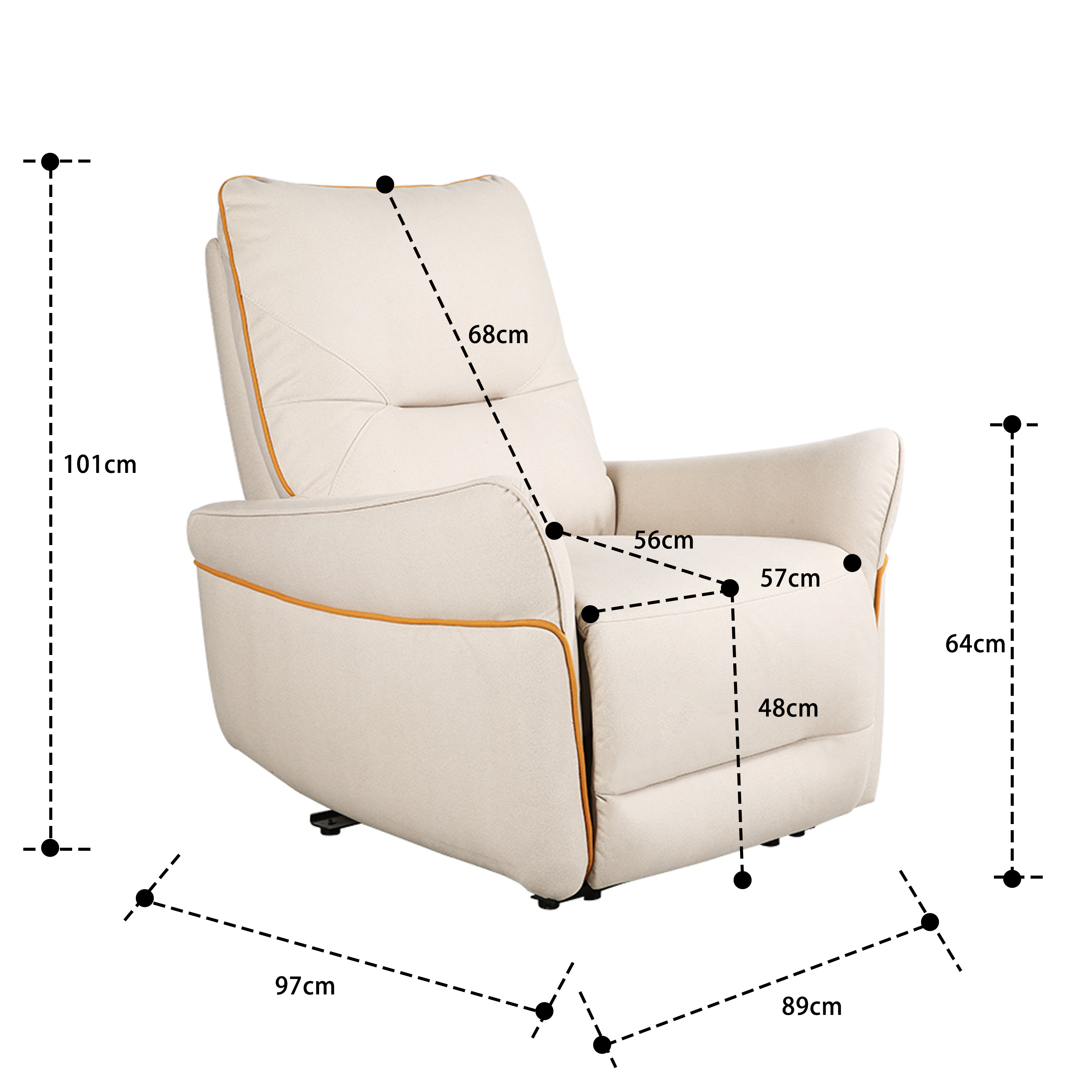 Segmented Backrest Design Simple European Fashion Multifunctional Electric Single Chair LE2037