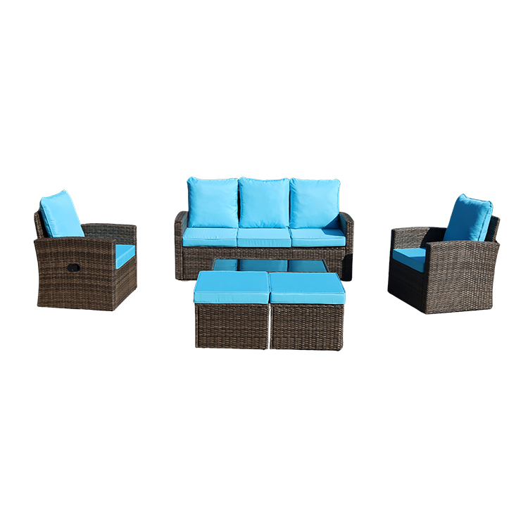 Nano-level Waterproof Fabric Rattan Weaving Craft Outdoor Leisure Sofa Multi-person Combination Sofa HW1006