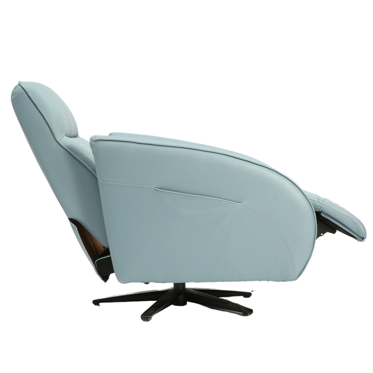 Light Blue Multi-angle Adjustment Manual Push Back Rotating Indoor Chaise Lounge Chair LE3017