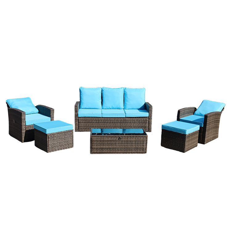 Nano-level Waterproof Fabric Rattan Weaving Craft Outdoor Leisure Sofa Multi-person Combination Sofa HW1006