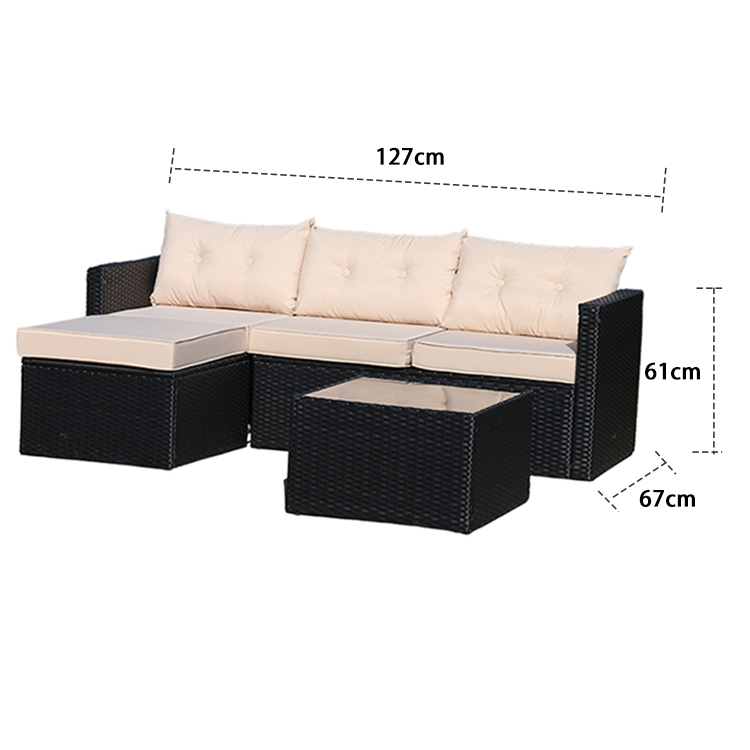 Outdoor Dustproof And Waterproof Woven Rattan Sofa Multi-person Combination Sofa HW1004