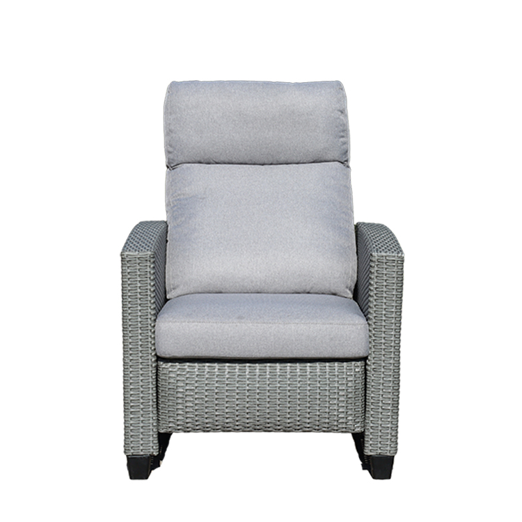 Push Back Function Unique Weaving Rattan Craft Single Recliner Sofa HW2002