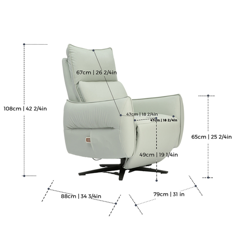 8 Points Vibrating Massage Swivel Unique Accent Lounge Chair With Five-star Base In Living Room LE3012