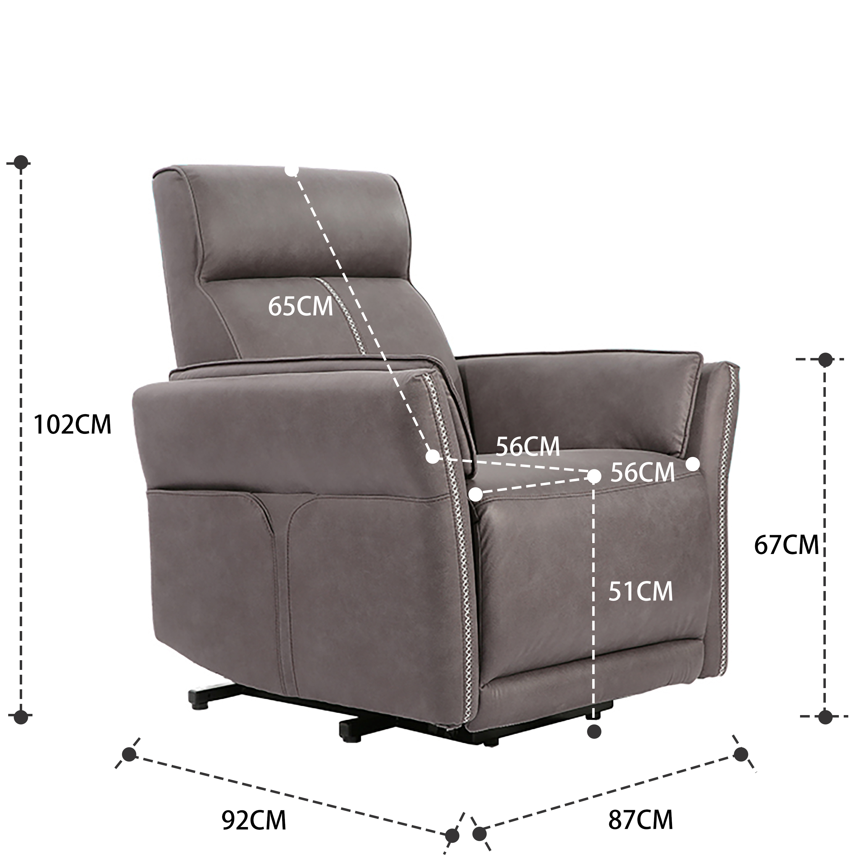 American Style Modern Recliner Sofa One Seat Assist Stand Up Power Lift Fabric Electric Recliners For Elderly LE2132