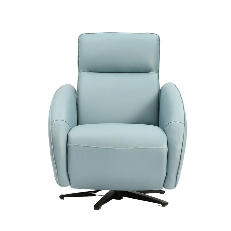 Light Blue Multi-angle Adjustment Manual Push Back Rotating Indoor Chaise Lounge Chair LE3017