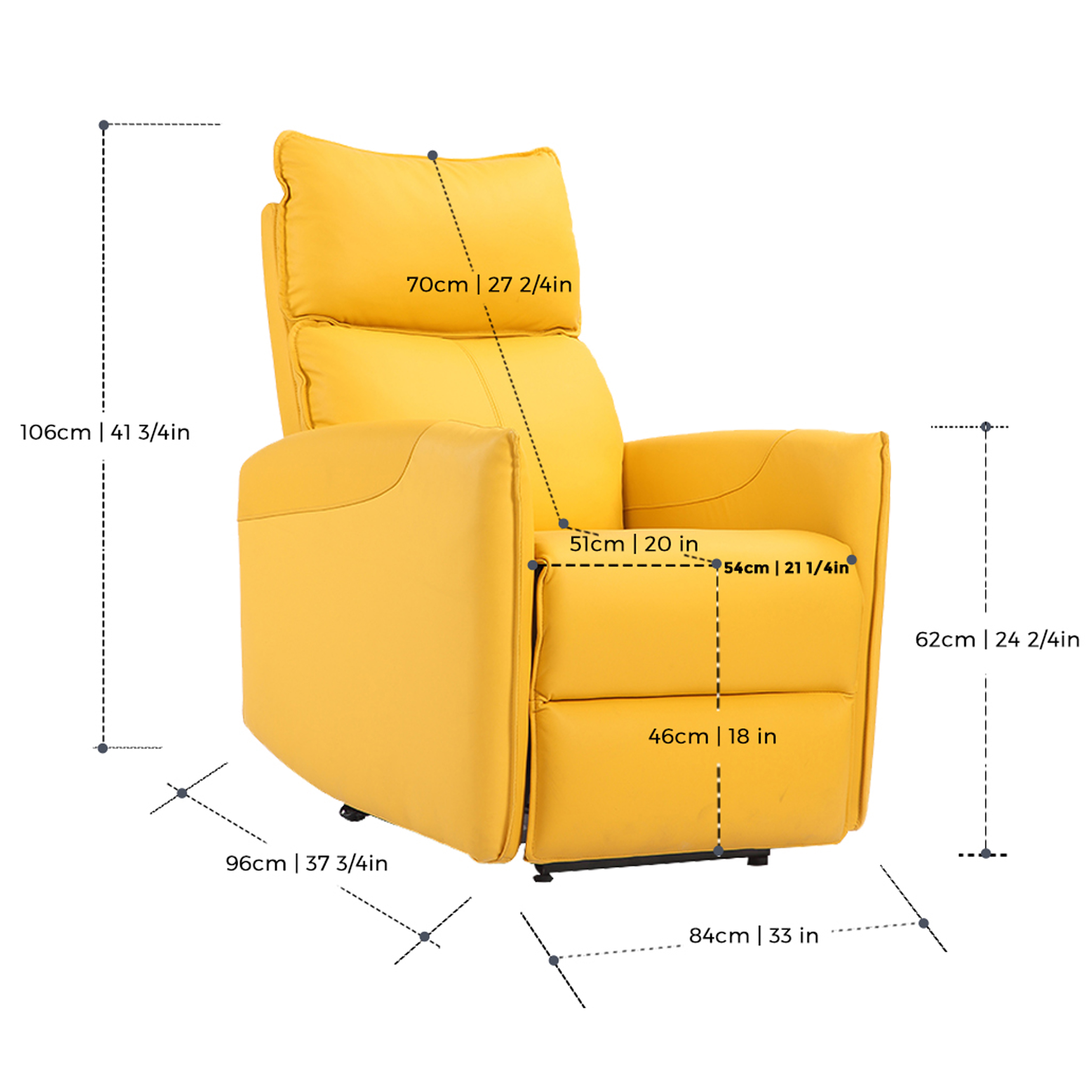 Bright Yellow European Fashion Multifunctional Electric Single Chair LE2026