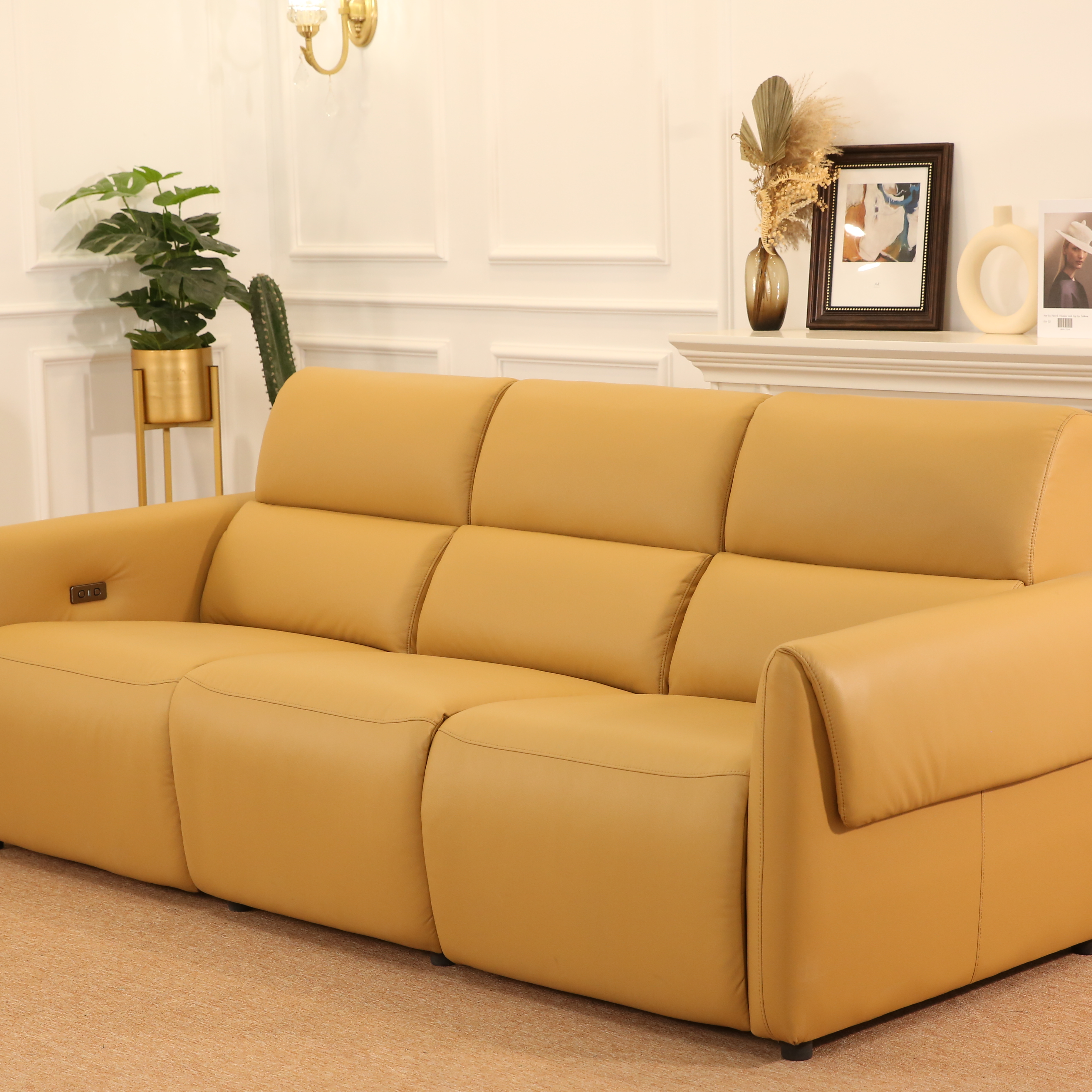 Modern Style Detachable Sofa Home Theater Fabric Electric Recliner Sofa Chair With Built-in Switch LE5012