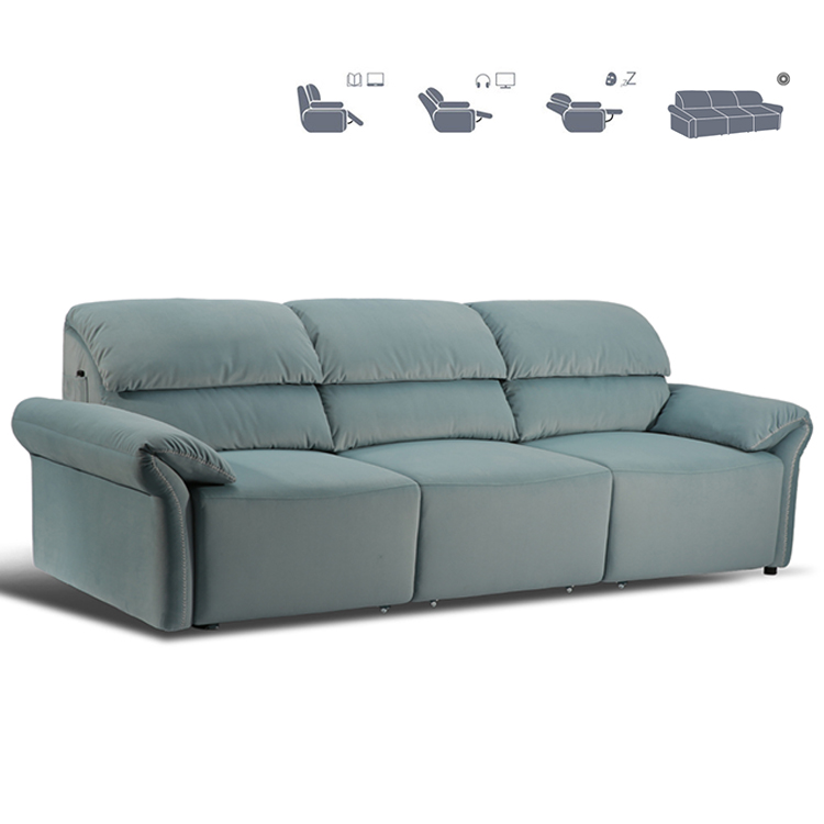 Sofa Manufacturer Leathaire Three-seater Electric Functional Sofa Set LE5038